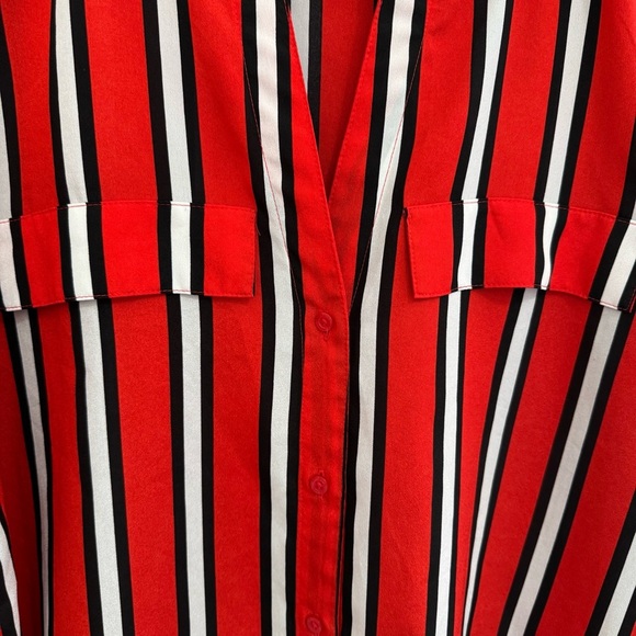 Calvin Klein Button Down Striped Blouse - Picture 2 of 5